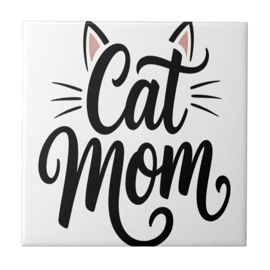 Kattenmoeder Snorharen en Oren Tegeltje (Voorkant)