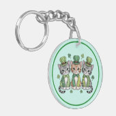 Kattenmoeder St. Patricks Day Design-47474 Hoodie Sleutelhanger (Voorkant Links)