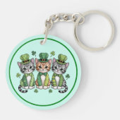 Kattenmoeder St. Patricks Day Design-47474 Hoodie Sleutelhanger (Achterkant)