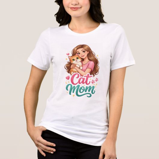 Kattenmoeder T-Shirt – Leuke Kattenliefhebber Shir (Voorkant)
