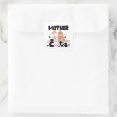Kattenmoeder Vierkante Sticker (Tas)