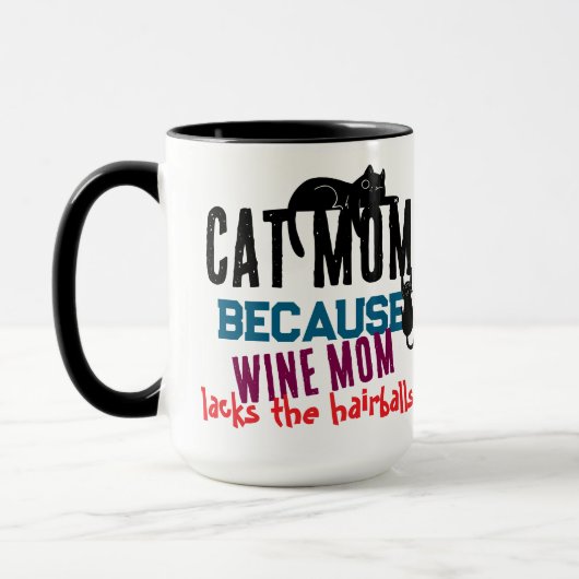 Kattenmoeder vs Wijnmoeder Grappige Kattenliefhebb Mok (Links)