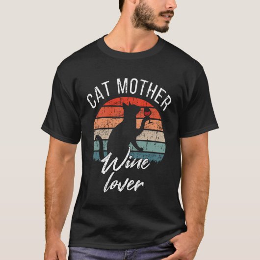 Kattenmoeder Wijn   Katteneigenaar T-shirt (Voorkant)