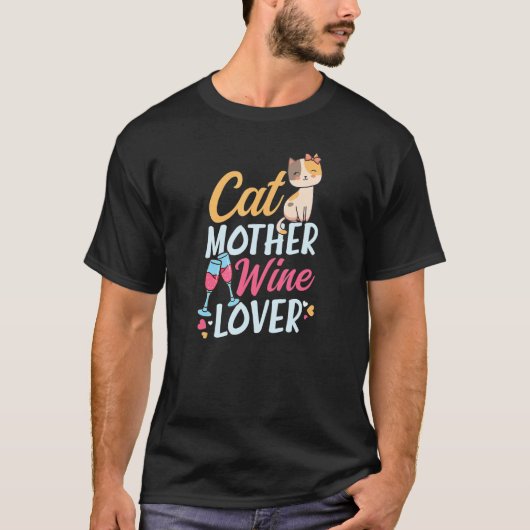 Kattenmoeder Wijn  Kattenmoeder 1 T-shirt (Voorkant)