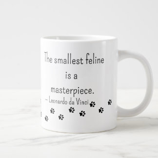 kattenmok met pootafdrukken grote koffiekop