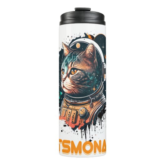 Kattenmonaut Astronaut Kat Of Ruimtekatt Thermosbeker (Voorkant)