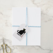 Kattenmoord bloederig mes cadeaulabel (Met Touw)