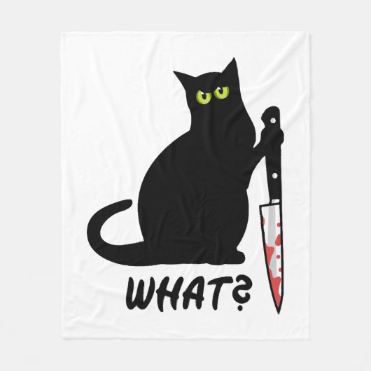 Kattenmoord bloederig mes fleece deken (Voorkant)