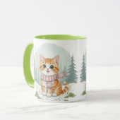 Kattenmug, Waterverf Kattenliefhebber Geschenk Mok (Voorkant links)