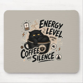 Kattenmuismat met 'Coffee Powered' tekst Muismat