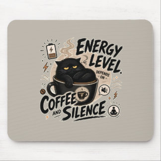 Kattenmuismat met 'Coffee Powered' tekst Muismat
