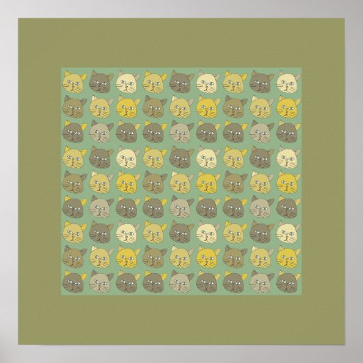 kattenmuur poster (Voorkant)