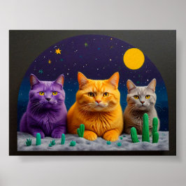 Kattenmuurdecoratie voor kattenliefhebbers poster