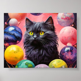 Kattenmuurkunst voor kattenliefhebbers poster