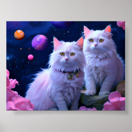 Kattenmuurkunst voor kattenliefhebbers poster