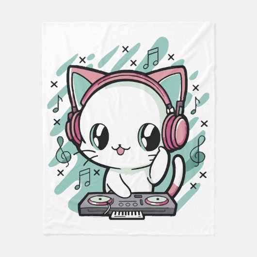 kattenmuziek fleece deken (Voorkant)