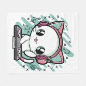 kattenmuziek fleece deken (Voorkant (Horizontaal))