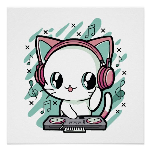 kattenmuziek perfect poster (Voorkant)