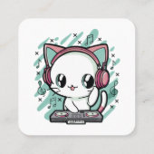 kattenmuziek vierkante visitekaartje (Achterkant)