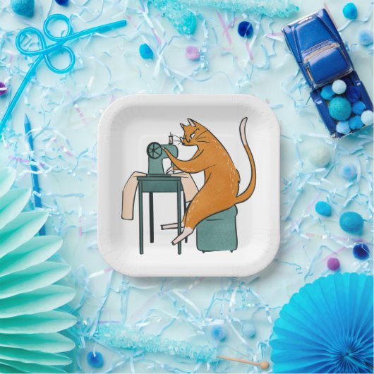 kattennaai papieren bordje (Feest)