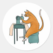  kattennaai ronde sticker (Voorkant)