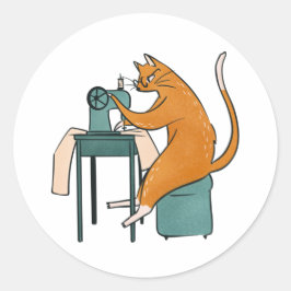  kattennaai ronde sticker