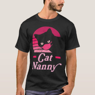  kattennanny 80s, stijlkat met klep, versteld W T-shirt