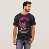 kattennanny 80s, stijlkat met klep, versteld W T-shirt (Voorkant volledig)