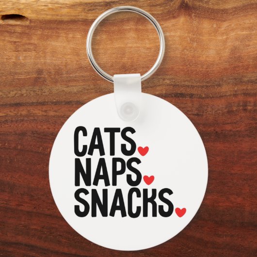KattenNaps Snacks - Kattenliefhebbers Sleutelhanger (Voorkant)