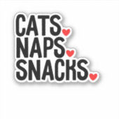 KattenNaps Snacks - Kattenliefhebbers Sticker (Voorkant)