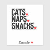 KattenNaps Snacks - Kattenliefhebbers Sticker (Vel)