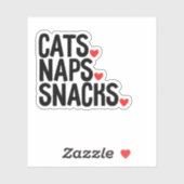 KattenNaps Snacks - Kattenliefhebbers Sticker (Vel)