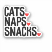 KattenNaps Snacks - Kattenliefhebbers Sticker (Voorkant)