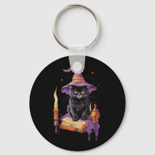Kattennatie Heks Halloween Zwarte Kat Wicca Sleutelhanger