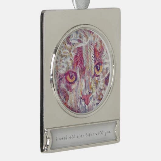 Kattenogen-abstract Verzilverd Banner Ornament (Rechts)