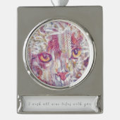 Kattenogen-abstract Verzilverd Banner Ornament (Voorkant)