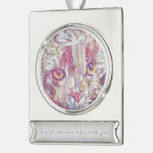 Kattenogen-abstract Verzilverd Banner Ornament (Links)