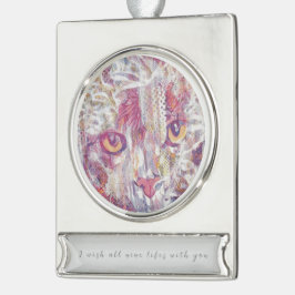 Kattenogen-abstract Verzilverd Banner Ornament