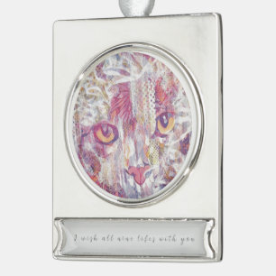 Kattenogen-abstract Verzilverd Banner Ornament