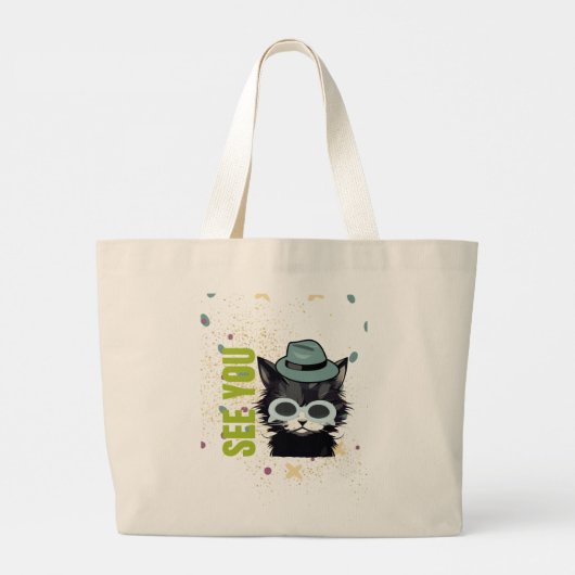Kattenogen zien je grote tote bag (Achterkant)