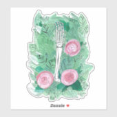 Kattenonderarm In Een Veld Van Rozen Sticker (Vel)