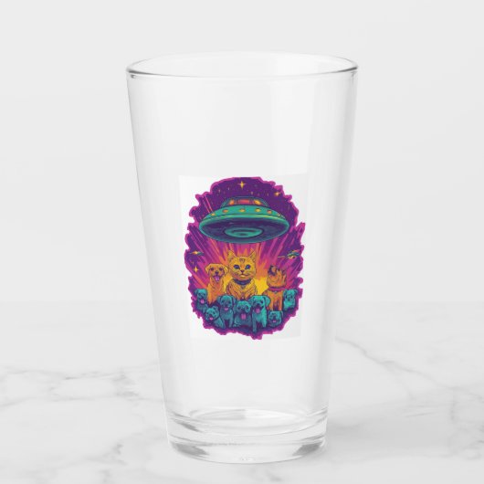 Kattenontvoeringsteam � Grappige Alien Kitty Sci-F Glas (Voorkant)