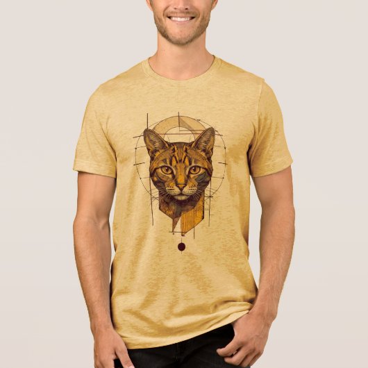 Kattenontwerp Tri-Blend Shirt (Voorkant)