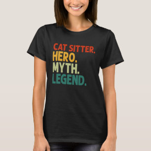 Kattenoppas Held Mythe Legende Vintage Kattenzitte T-shirt