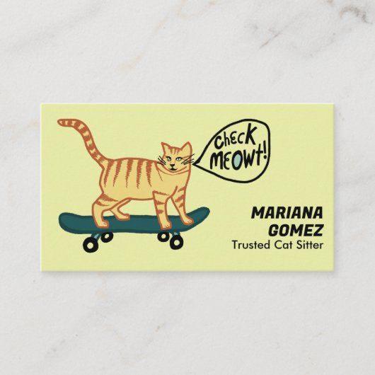 Kattenoppas Schattige Check Meowt Kittens Katten V Visitekaartje (Voorkant)