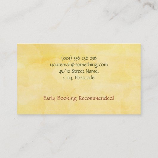 Kattenoppas - Schattige Waterverf Visitekaartje (Achterkant)