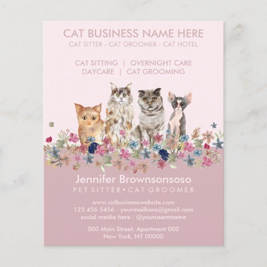 Kattenoppasdienst Flyer (Voorkant)
