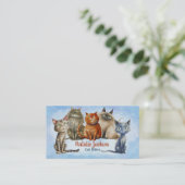 Kattenoppasser - Schattige Watercolor Katten Visitekaartje (Staand voorkant)