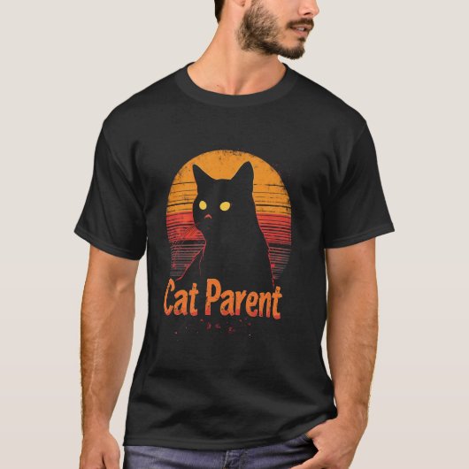 Kattenouder Retro Kat T-shirt (Voorkant)