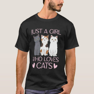 Kattenoutfits voor meisjes Vrouwen Gewoon een meis T-shirt